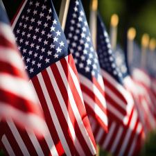 Picture of a row of American flags