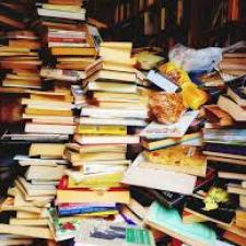 A jumbled stack of random books